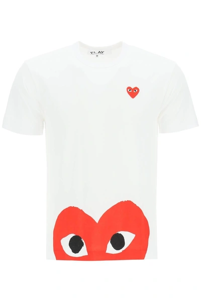 Comme Des Garçons Play Comme Des Garcons Play Heart Print T Shirt In White