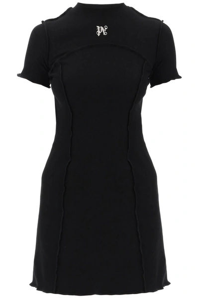 Palm Angels Ma"mini Inside-out Dress With Mon In Black