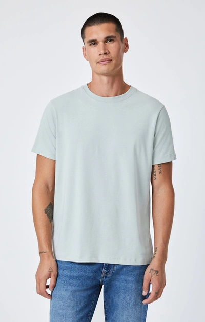Mavi Natural Dyed Crew Neck T-shirt In Slate Grey In Light Blue