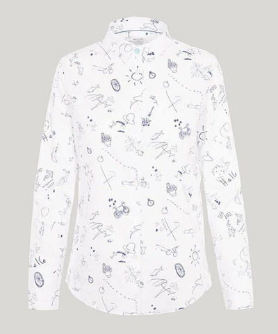 Paul Smith Sketchbook Cotton Shirt In White