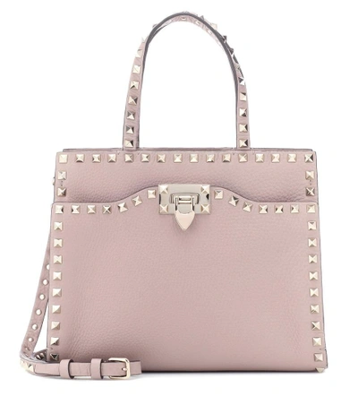 Valentino Garavani Rockstud Leather Shoulder Bag In Pink
