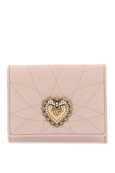 Dolce & Gabbana Devotion Matelasse Wallet Women In Pink