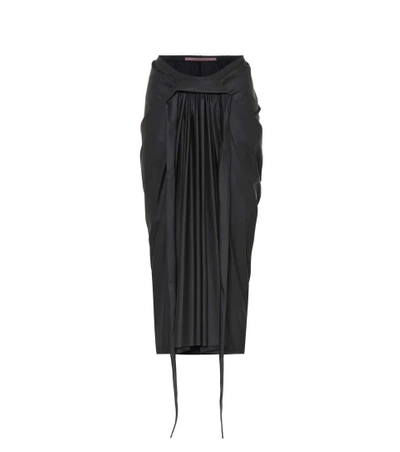 Rick Owens Lilies Draped Jersey Skirt In Black