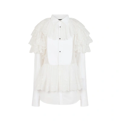 Dolce & Gabbana Ruffled Shirt In White