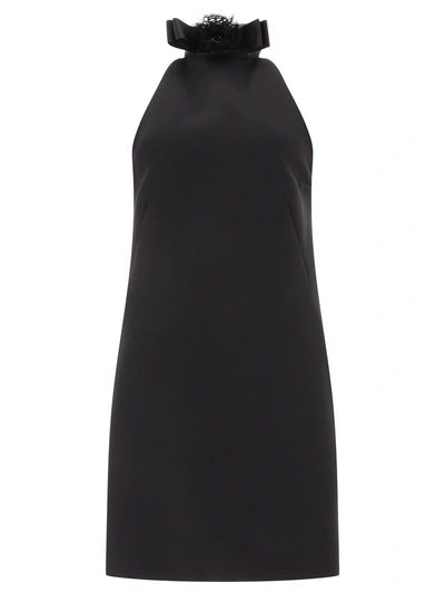 Dolce & Gabbana Short Dress With Neckline On Back In Black