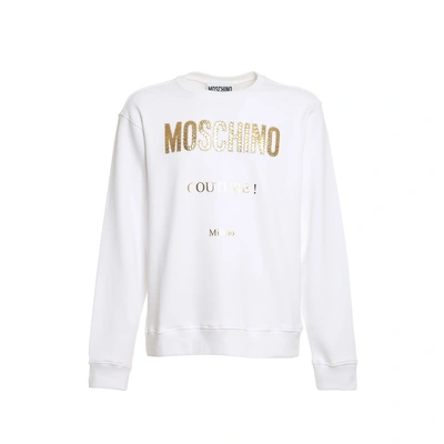Moschino Couture Couture Cotton Logo Sweatshirt In White
