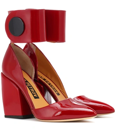 Petar Petrov Sally Patent Leather Pumps In Red
