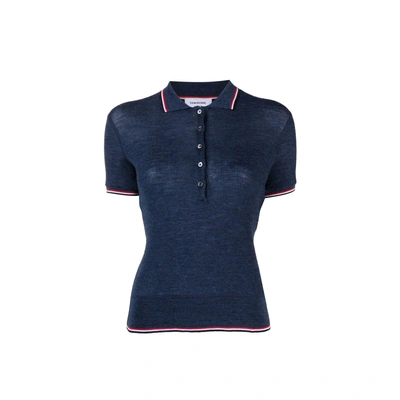 Thom Browne Polo T Shirt In Blue