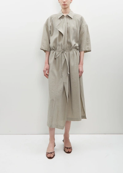 Lemaire Asymmetrical Shirt Dress In Light Misty Grey