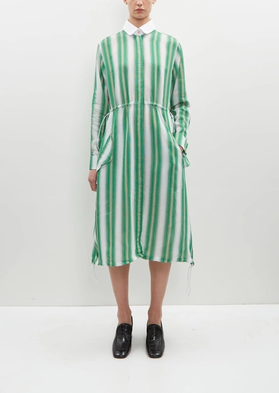 Wales Bonner Balance Viscose-silk Shirt Dress In Green