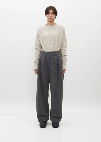 Lauren Manoogian Brushed Alpaca And Wool Trousers In Charcoal