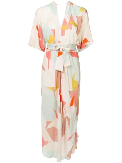 Ginger & Smart Print Converge Belted Dress In Multicolour