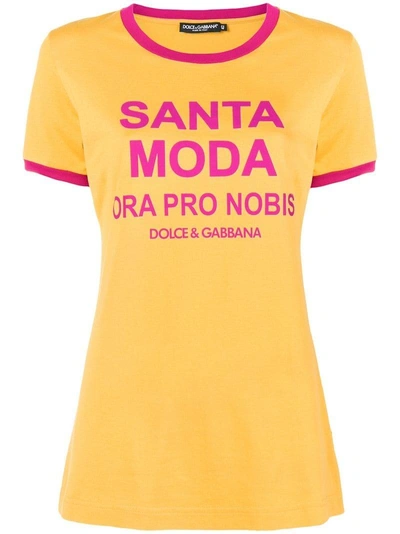 Dolce & Gabbana Printed Slim-fit T-shirt - Yellow & Orange