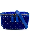 Valentino Garavani Small Spike Velvet Belt Bag In Blue