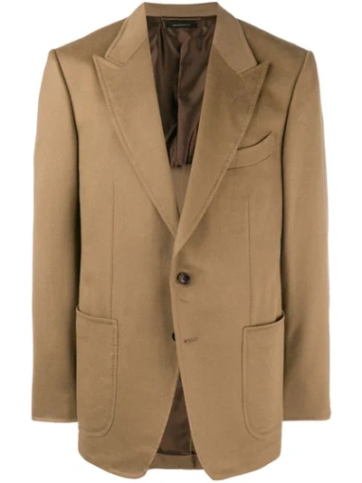 Tom Ford Single Breasted Blazer In Neutrals