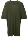 Issey Miyake Homme Plissé  Pleated Long T-shirt - Green