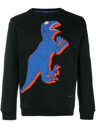 Paul Smith Ps By  Dinosaur Print Longsleeved T-shirt - Black