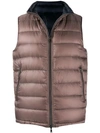 Herno Padded Gilet In Brown