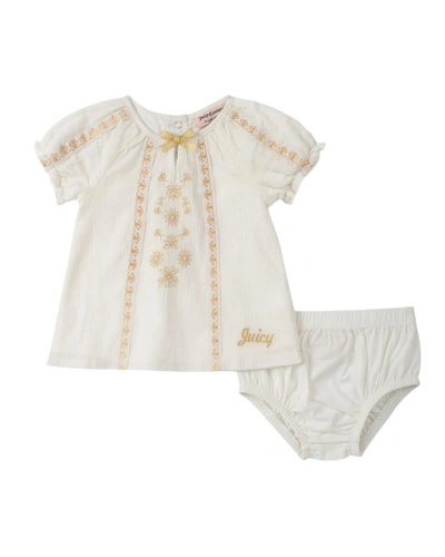 Juicy Couture Metallic Trimmed Dress & Bloomer Set In Nocolor