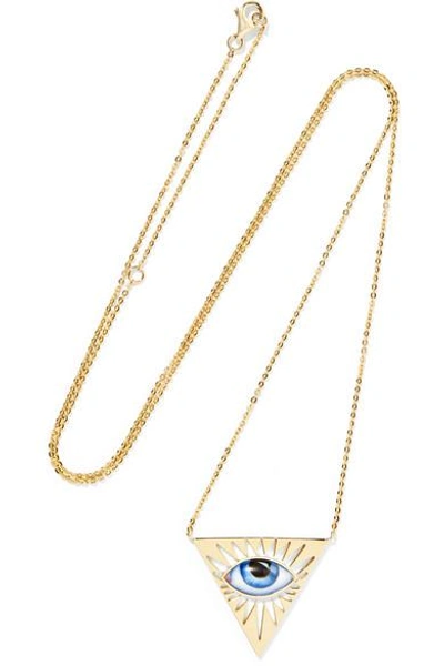 Lito Tu Es Partout 14-karat Gold Enamel Necklace