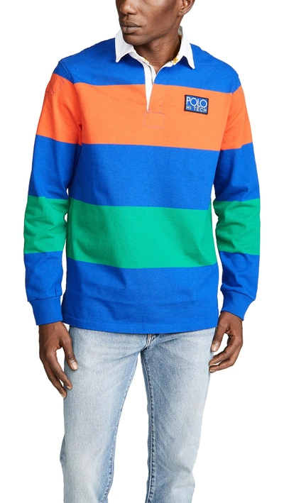 【安心発送】 Polo Ralph Lauren Hi Tech Long Sleeve Rugby Polo Shirt In ウェア