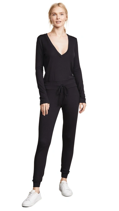 Riller & Fount Isabelle French Terry Jumpsuit In Black