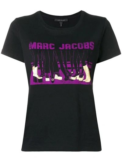 Marc Jacobs Shoe Print Classic T-shirt In Black