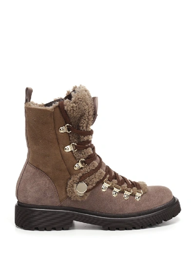 Moncler Hiking Boots In Brown