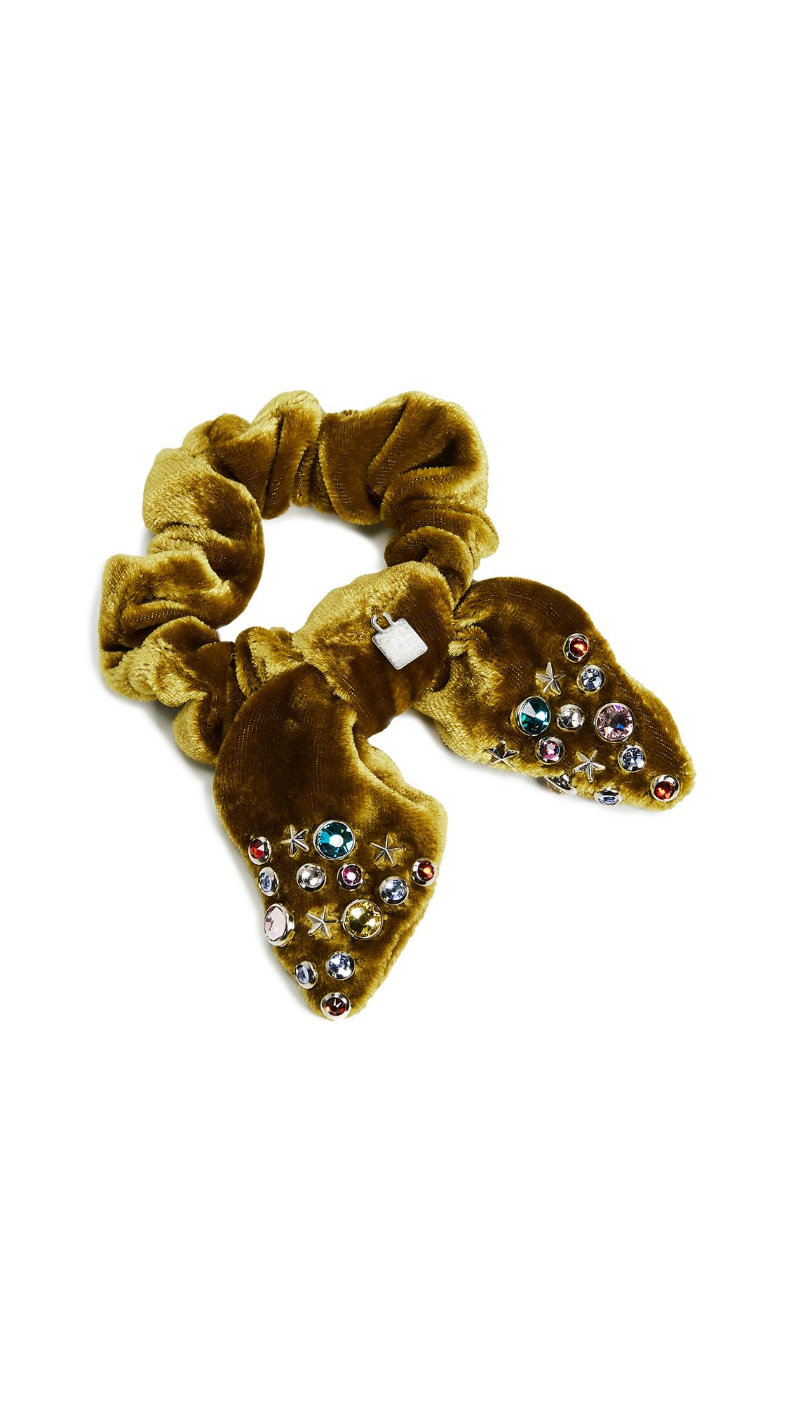 Dannijo Chou Chou Studded Hair Tie In Spanish Moss Modesens