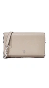 Tory Burch Robinson Chain Wallet In French Gray