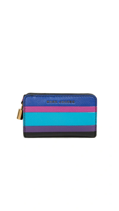 Marc Jacobs Compact Wallet In Academy Blue Multi