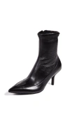 Diane Von Furstenberg Morgan Leather Pointed Booties In Black