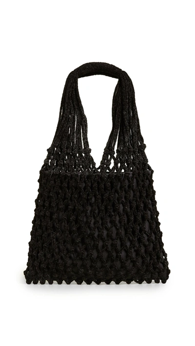 Caterina Bertini Crochet Tote Bag In Black