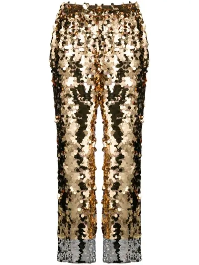 N°21 Cropped Sequin Trousers In Metallic