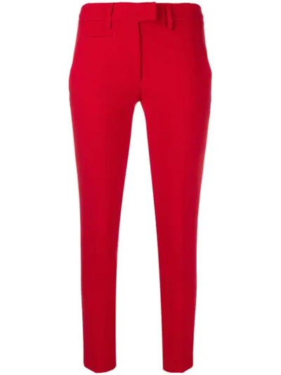 Dondup Perfect Compact Jersey Trousers In Red