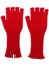 Thom Browne Fingerless Gloves - Red