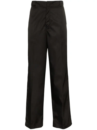 Prada Nylon Logo Badge Trousers - Black