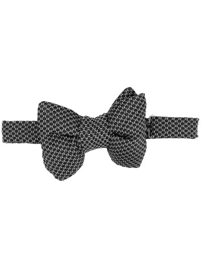 Tom Ford Dotted Bow Tie In Black