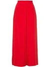 Layeur High Waisted Palazzo Trousers In Red