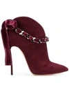 Casadei Chain Trimmed Boots In Red