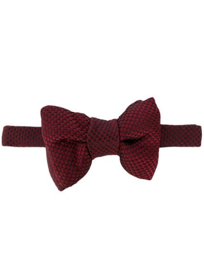 Tom Ford Patterned Bow Tie In Red