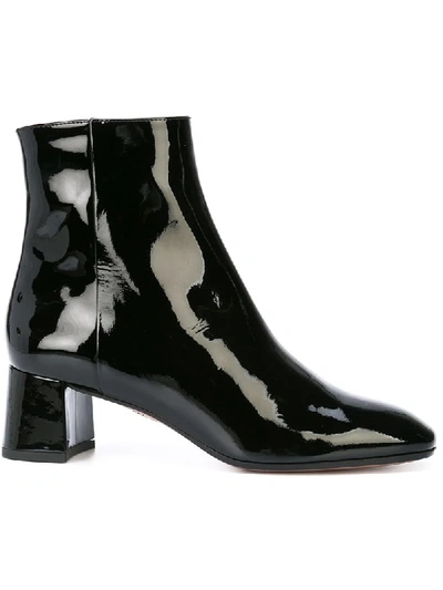 Aquazzura Grenelle Patent Leather Ankle Boots In Black