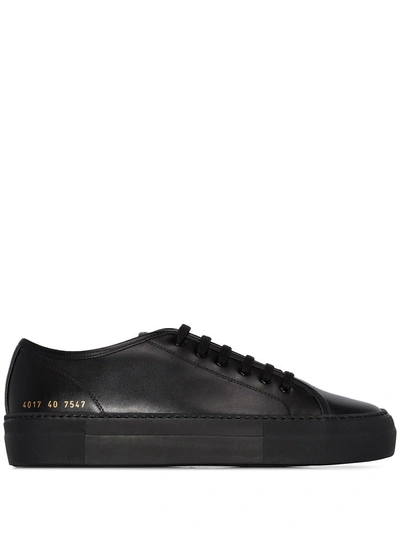 Common Projects Tournament Low Super Leather Sneakers In Black