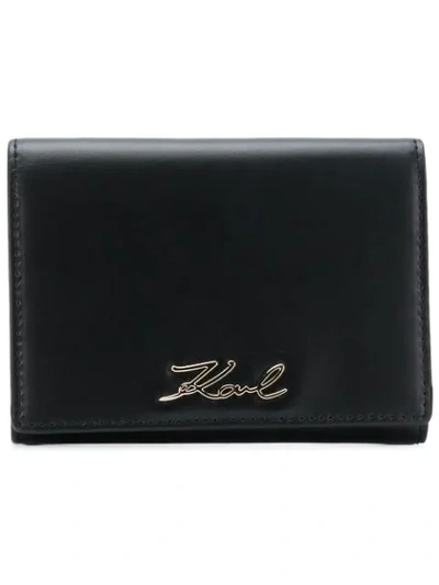 Karl Lagerfeld Signature Fold Wallet In Black