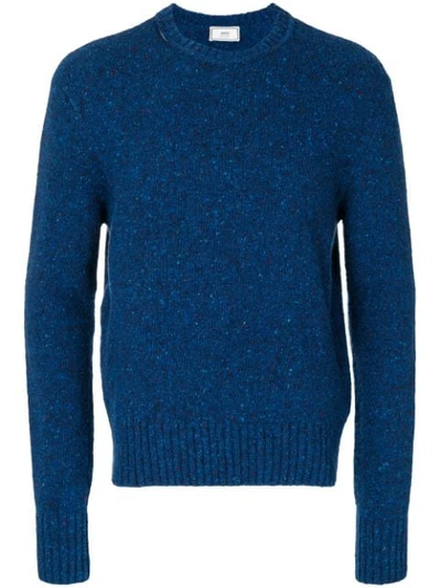 Ami Alexandre Mattiussi Donegal Crew Neck Sweater In Blue