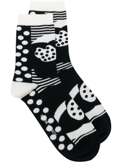 Henrik Vibskov Hearbeat Printed Socks - Black