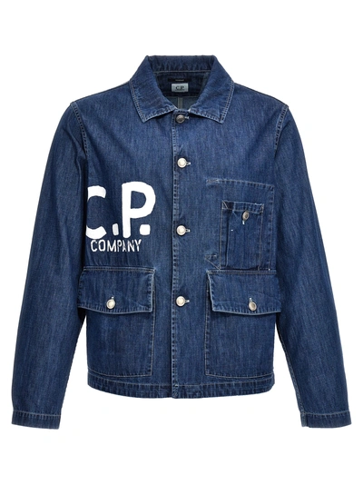 C.p. Company Mens Outerwear Medium Blu Jacket In Stone Bleach In Blue