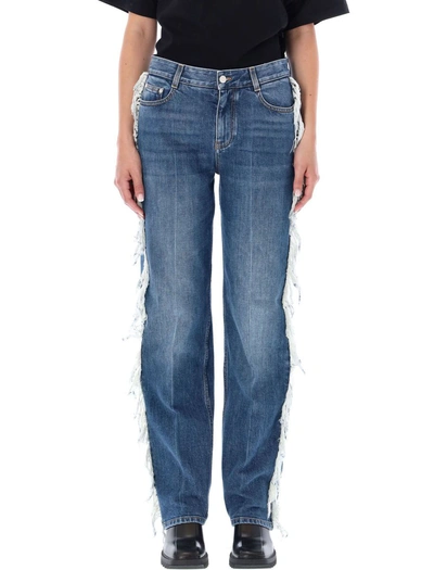 Stella Mccartney Fringed Straight Leg Jeans In Black