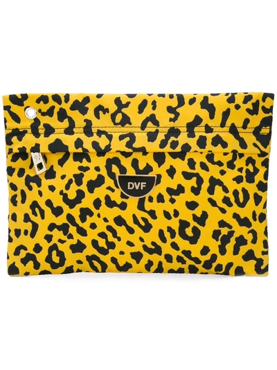 Diane Von Furstenberg Dvf  Leopard Print Clutch Bag - Yellow