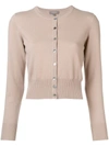 N•peal Cropped Knitted Cardigan In Neutrals
